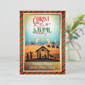 Nativity Scene "Merry Christmas & Happy New Year" シーズンカード (スタンド正面)