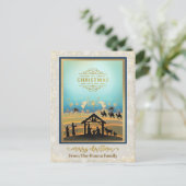 Nativity Scene "Merry Christmas & Happy New Year" シーズンポストカード (スタンド正面)