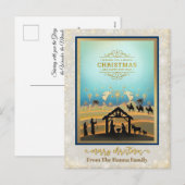 Nativity Scene "Merry Christmas & Happy New Year" シーズンポストカード (正面/裏面)