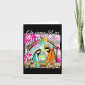 Nativity Scene Oh Come Let Us Adore Him Christmas カード (正面)
