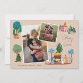 Nativity Scene Religious Family 2 Photos Christmas 招待状 (正面)