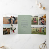 Nativity Scene Religious Family Photo Christmas 三つ折り招待状 (内部)