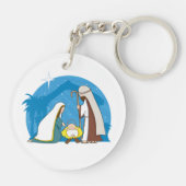 Nativity Scene with Mary Joseph and Baby Jesus キーホルダー (裏面)