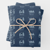 Nativity Scene Wrapping Paper Flat Sheet Set of 3 ラッピングペーパーシート (インサイチュ)