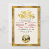 Nativity Shepherds & Angels Golden Christmas 招待状 (裏面)