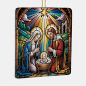 Nativity Stained Glass Art – Holy Family Christmas セラミックオーナメント (右)