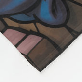 Nativity Stained Glass Art – Holy Family Christmas フリースブランケット (角)