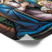 Nativity Stained Glass Art – Holy Family Christmas ポスター (角)
