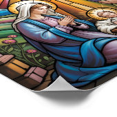 Nativity Stained Glass Art – Holy Family Christmas ポスター (角)