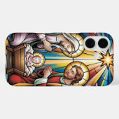 Nativity Stained Glass Art – Holy Family Christmas Case-Mate iPhoneケース (裏面 (横))