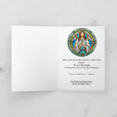 Nativity Stained Glass Custom Text Christmas シーズンカード (内部)