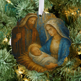 Nativity Stained Glass Mosaic | Holy Family  オーナメントカード