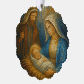 Nativity Stained Glass Mosaic | Holy Family  オーナメントカード (左)