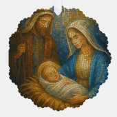 Nativity Stained Glass Mosaic | Holy Family  オーナメントカード (正面)