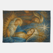 Nativity Stained Glass Mosaic | Holy Family キッチンタオル (横)