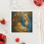 Nativity Stained Glass Mosaic | Holy Family  スタンダードカクテルナプキン (インサイチュ)