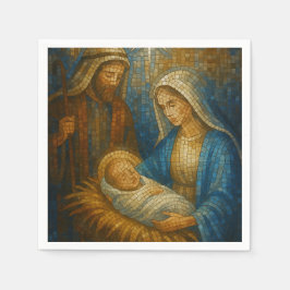 Nativity Stained Glass Mosaic | Holy Family  スタンダードカクテルナプキン