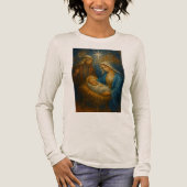 Nativity Stained Glass Mosaic | Holy Family  トライブレンドＴシャツ (正面)