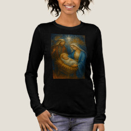 Nativity Stained Glass Mosaic | Holy Family  トライブレンドＴシャツ