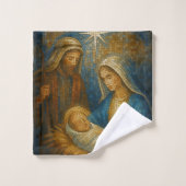 Nativity Stained Glass Mosaic | Holy Family  バスタオルセット (ウォッシュタオル)