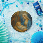 Nativity Stained Glass Mosaic | Holy Family  ペーパープレート (パーティー)