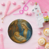 Nativity Stained Glass Mosaic | Holy Family  ペーパープレート (パーティー)