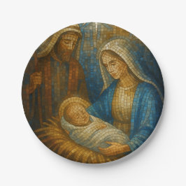 Nativity Stained Glass Mosaic | Holy Family  ペーパープレート