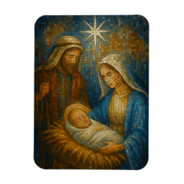 Nativity Stained Glass Mosaic | Holy Family  マグネット