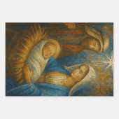Nativity Stained Glass Mosaic | Holy Family ラッピングペーパーシート (正面)