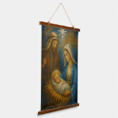 Nativity Stained Glass Mosaic | Holy Family 吊り下げ型タペストリー (傾斜あり)