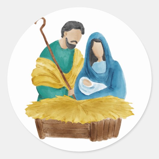 Nativity Stickers ラウンドシール (正面)