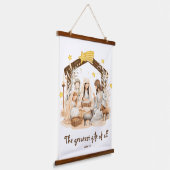 Nativity "The greatest gift of all"Religious 吊り下げ型タペストリー (傾斜あり)
