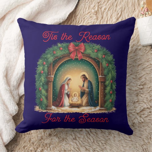 Nativity Throw Pillow クッション (ブランケット)