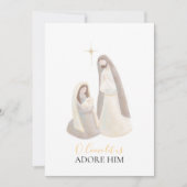 Nativity Watercolor Christmas Card with Letter シーズンカード (正面)