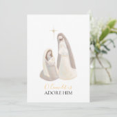 Nativity Watercolor Christmas Card with Letter シーズンカード (スタンド正面)