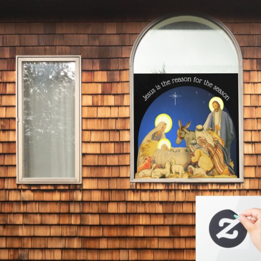 Nativity Window Cling ウィンドウサイン (ホームウィンドウ)
