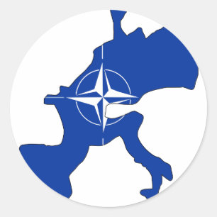 NATOの旗の地図 ラウンドシール