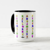 NATOふりがなアルファベットカラフル、 マグカップ (正面左)