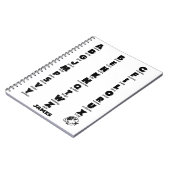 NATOふりがなアルファベット、黒文字パーソナライズされた、 ノートブック (左側)