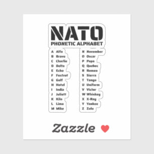 NATOフォネティックアルファベットチャート シール