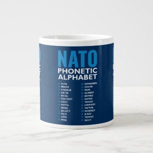 NATOフォネティックコード アルファ-ズル表 ジャンボコーヒーマグカップ