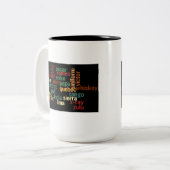 Natoフォネティックコード(暗い背景) ツートーンマグカップ (正面左)