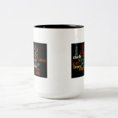 Natoフォネティックコード(暗い背景) ツートーンマグカップ (中央)