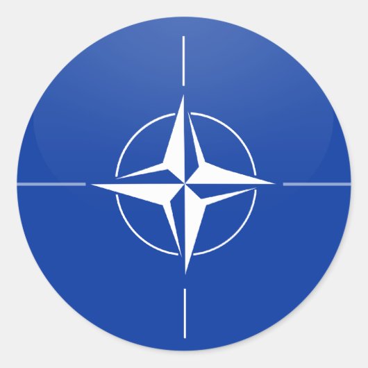 Nato品質旗の円 ラウンドシール (正面)