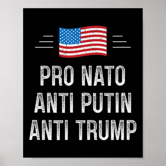 NATO支持 - プーチン反対 - トランプ反対 - レトロ風 - ポスター (正面)