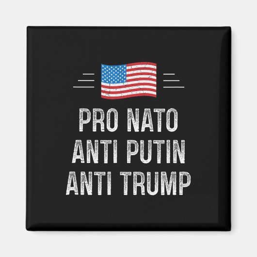 NATO支持 - プーチン反対 - トランプ反対 - レトロ風 - マグネット (正面)
