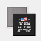 NATO支持 - プーチン反対 - トランプ反対 - レトロ風 - マグネット (正面/裏面)