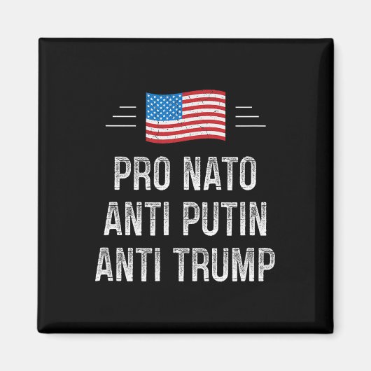 NATO支持 - プーチン反対 - トランプ反対 - レトロ風 - マグネット (正面)