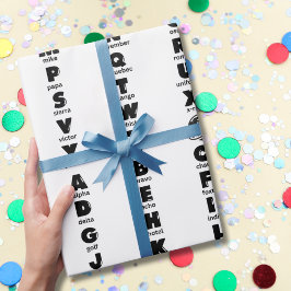 NATO フォネティック アルファベット（黒文字） ラッピングペーパー