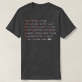 NATO Phonetic Alphabet T  Tシャツ (デザイン正面)